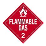 Class 2 - Flammable Gas Worded Placard